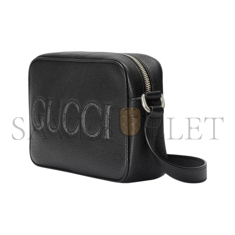 GUCCI LOGO EMBROIDERED LEATHER MINI SHOULDER BAG 768391 (23.5*14*6cm)